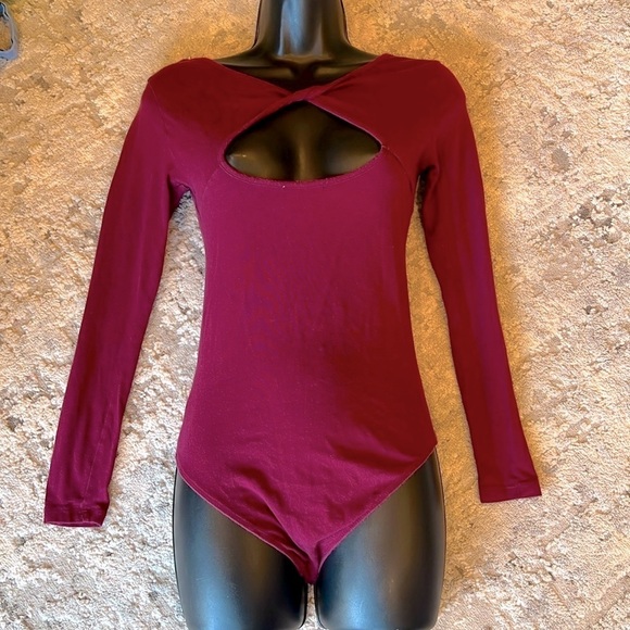 Charlotte Russe Tops - Charlotte Ruse Bodysuit XSmall Burgundy